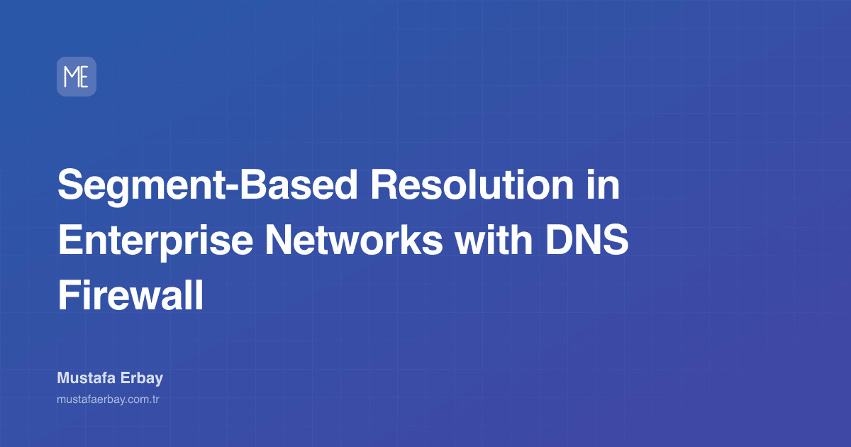 Segment-Based Resolution in Enterprise Networks with DNS Firewall — cover image