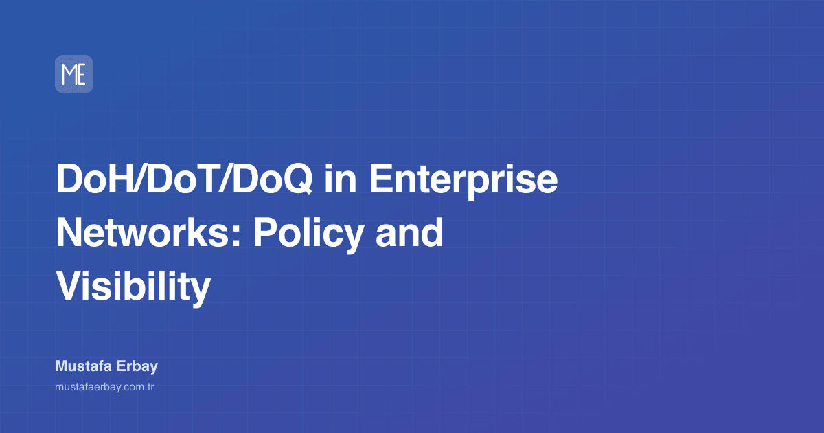 DoH/DoT/DoQ in Enterprise Networks: Policy and Visibility — cover image