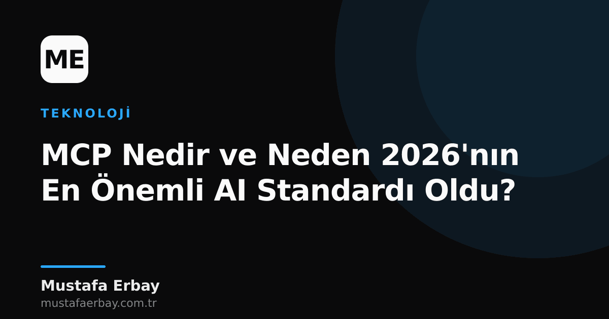 Çeşitli AI modellerinin birbiriyle iletişim kurmasını sağlayan bir ağ diyagramı, ortasında MCP logosu.