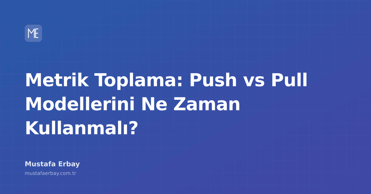 Metrik toplama için Push ve Pull modellerini karşılaştıran bir grafik.