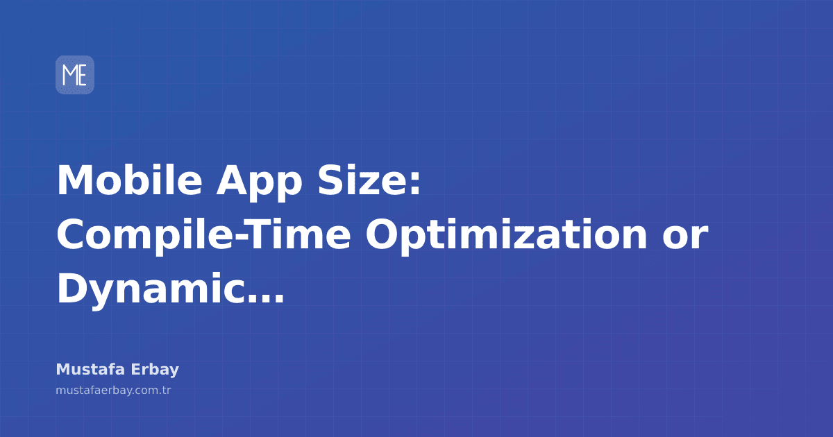 Mobile app icons and a magnifying glass analyzing app size