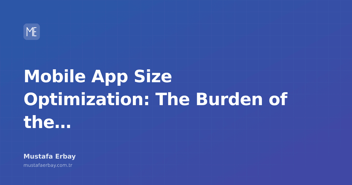 Technical diagram showing mobile app package size analysis and optimization tools