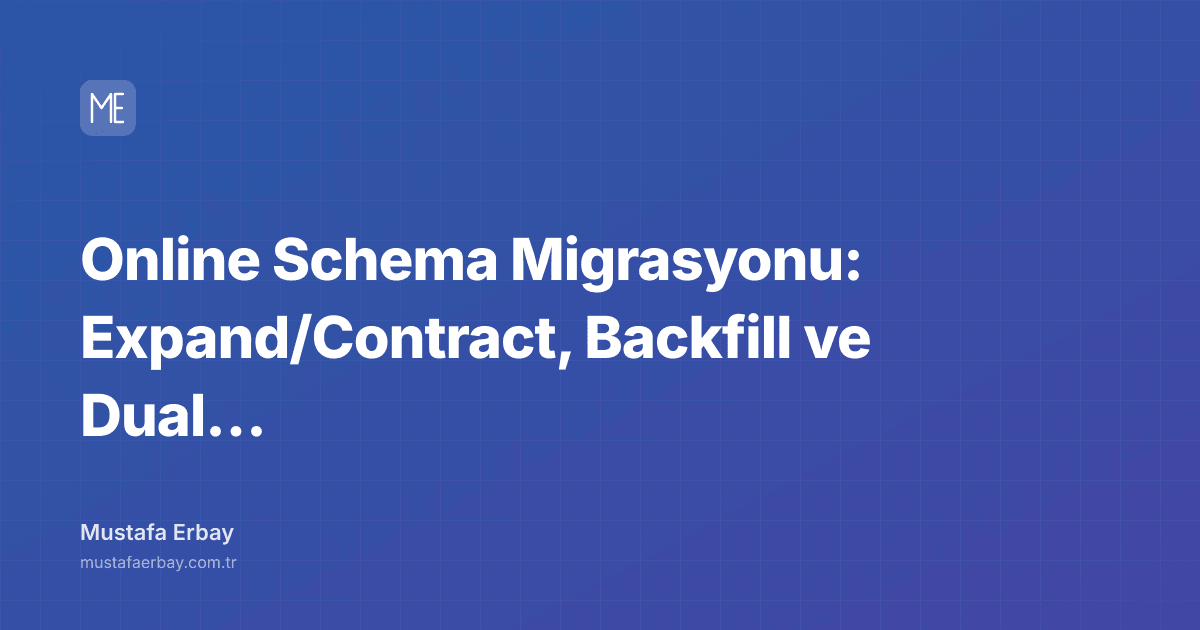 Online Schema Migrasyonu: Expand/Contract, Backfill ve Dual Write — kapak görseli