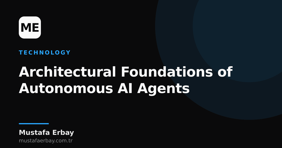 An abstract digital graphic illustrating the core architectural components of autonomous artificial intelligence agents.