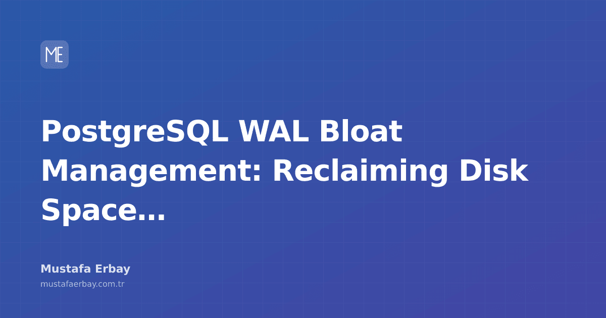 Managing PostgreSQL WAL files on disk and optimizing disk space.