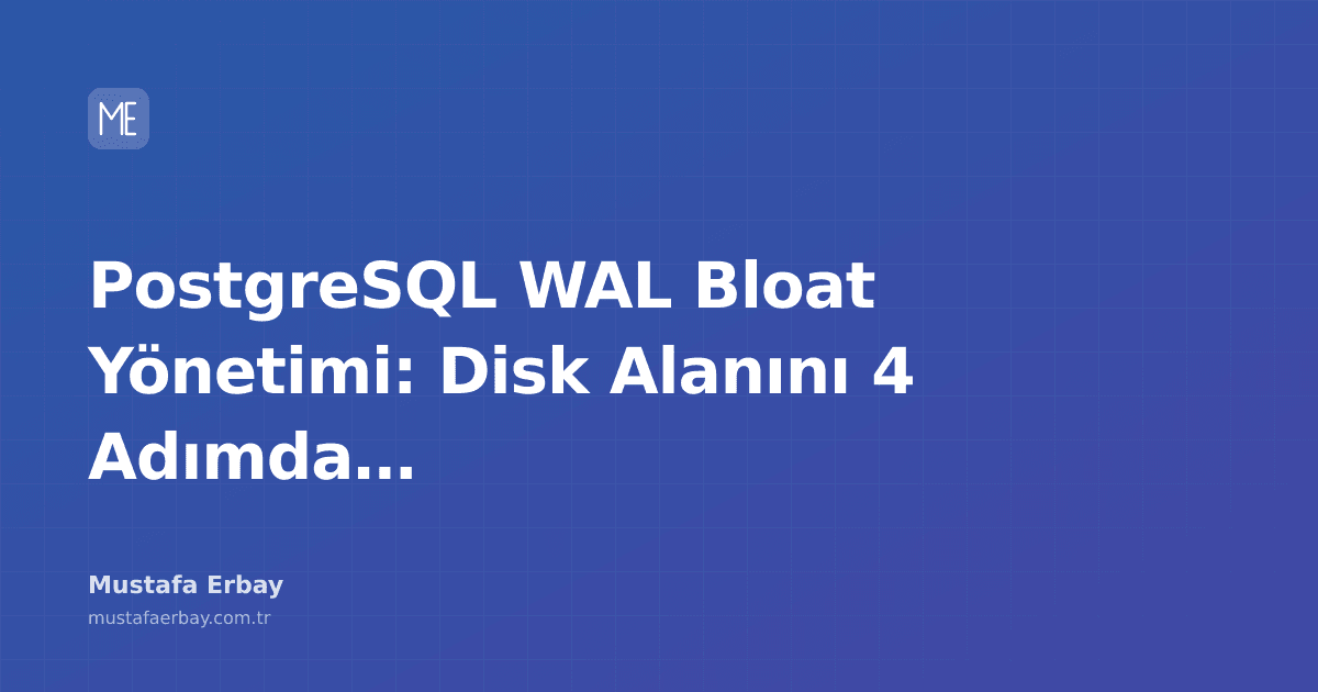 PostgreSQL WAL dosyalarının disk üzerindeki yönetimi ve disk alanı optimizasyonu.