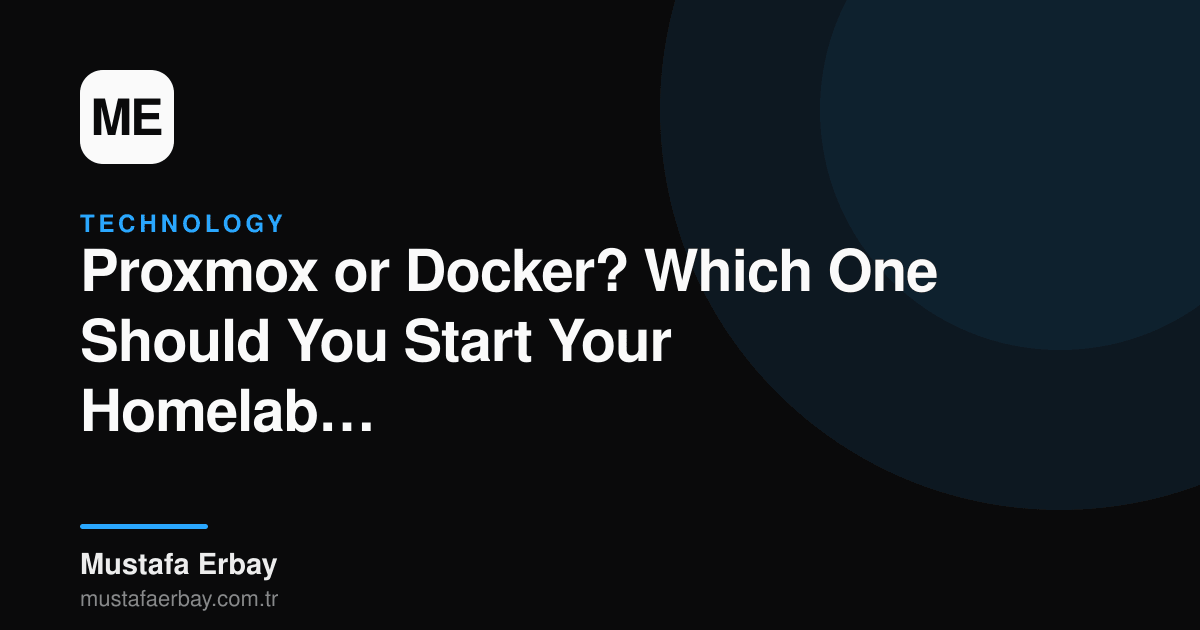 Proxmox and Docker logos on a server rack