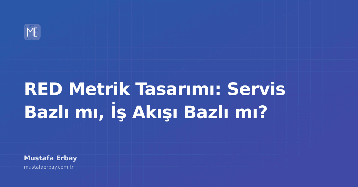 Grafiksel olarak gösterilen RED metrikleri, bir servis ve iş akışı diyagramı