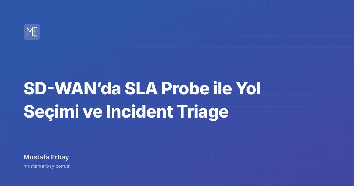 SD-WAN’da SLA Probe ile Yol Seçimi ve Incident Triage — kapak görseli