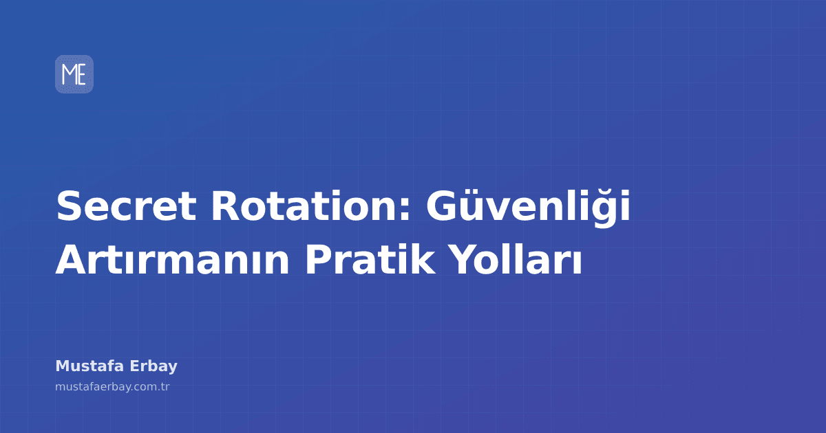 Dönen dişliler arasında güvenli bir kilit simgesi, secret rotation kavramını temsil ediyor.