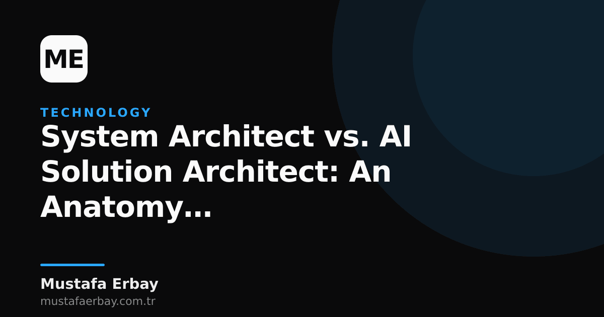 Server racks symbolizing traditional system architecture on one side, abstract digital figures representing artificial intelligence and algorithms on the other.