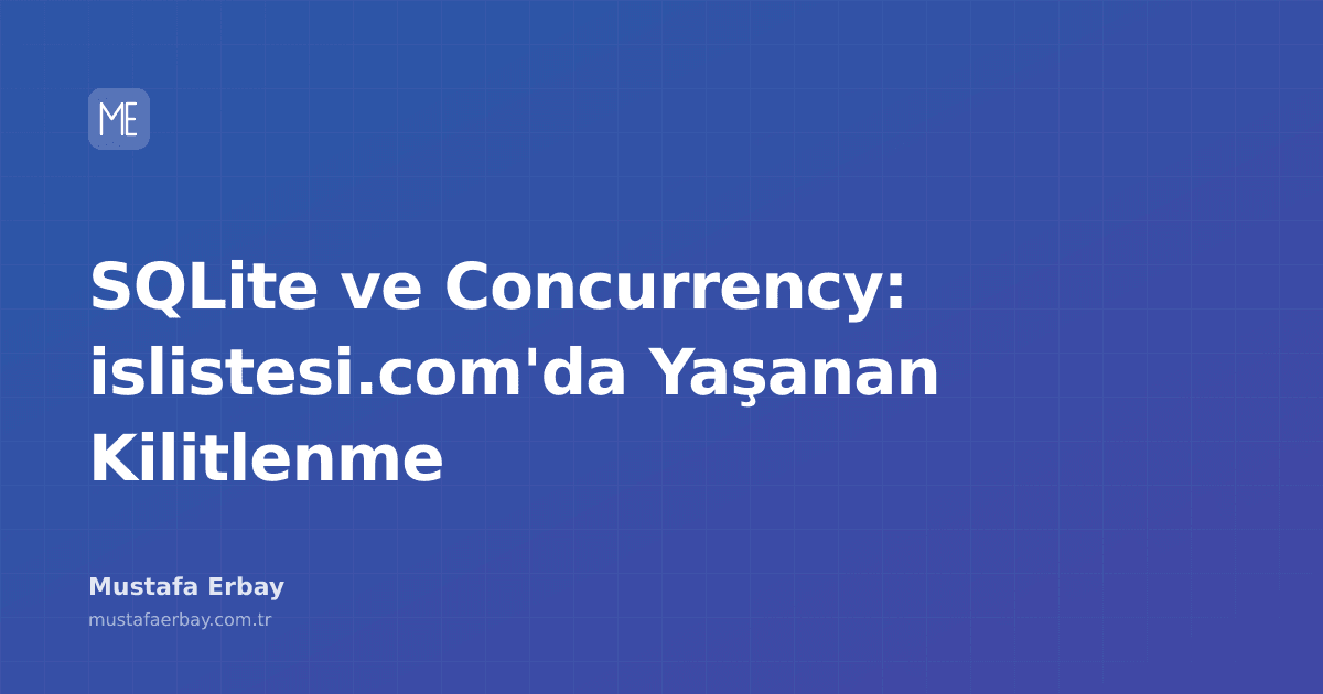SQLite veritabanı simgesi ve kilitlenme sembolü ile gösterilen concurrency sorunu