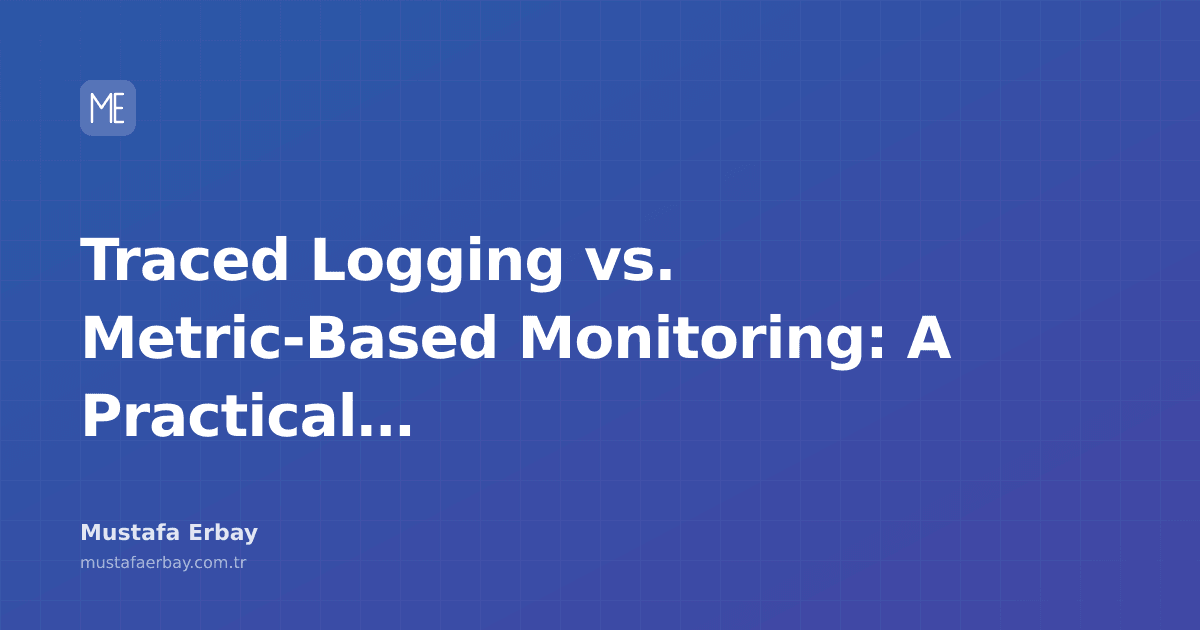 A comparison table showing log lines and tracing graphs on one side, and metric graphs on the other.
