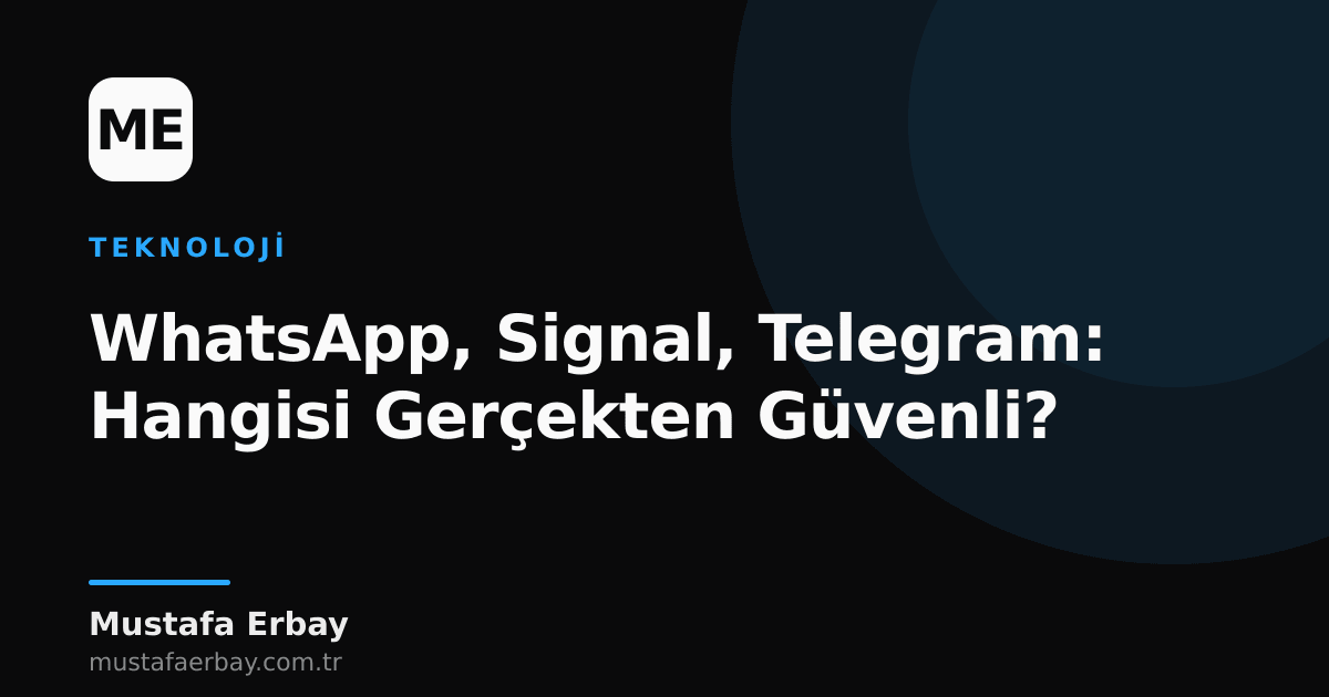 Üç farklı mesajlaşma uygulamasının (WhatsApp, Signal, Telegram) logoları ve bir kilit ikonu, dijital güvenlik ve gizliliği simgeliyor.