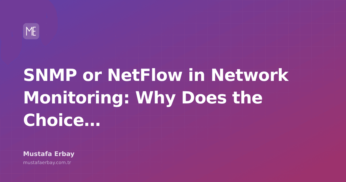 A digital visual showing data flow from network devices, with a balance scale icon between SNMP and NetFlow icons