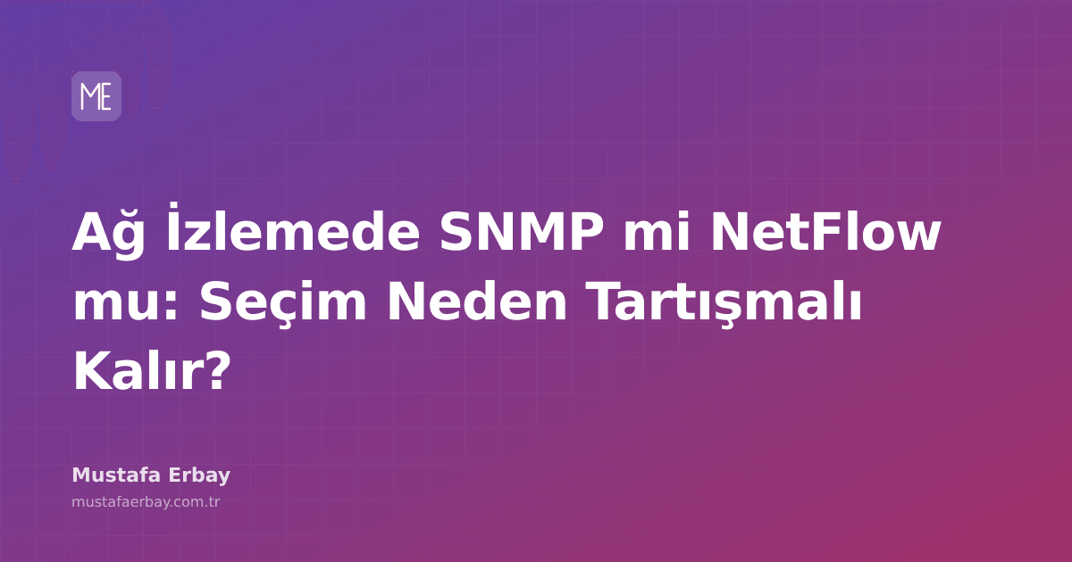 Ağ cihazlarından akan veri akışını gösteren dijital bir görsel, SNMP ve NetFlow ikonları arasında bir denge terazi işareti