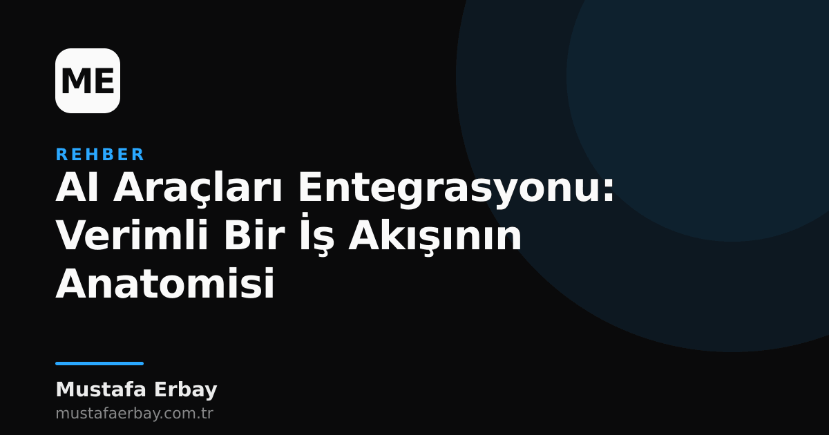 Dijital bir ağ üzerinde birbirine bağlı yapay zeka araçlarını gösteren soyut bir görsel, iş akışı entegrasyonunu simgeliyor.