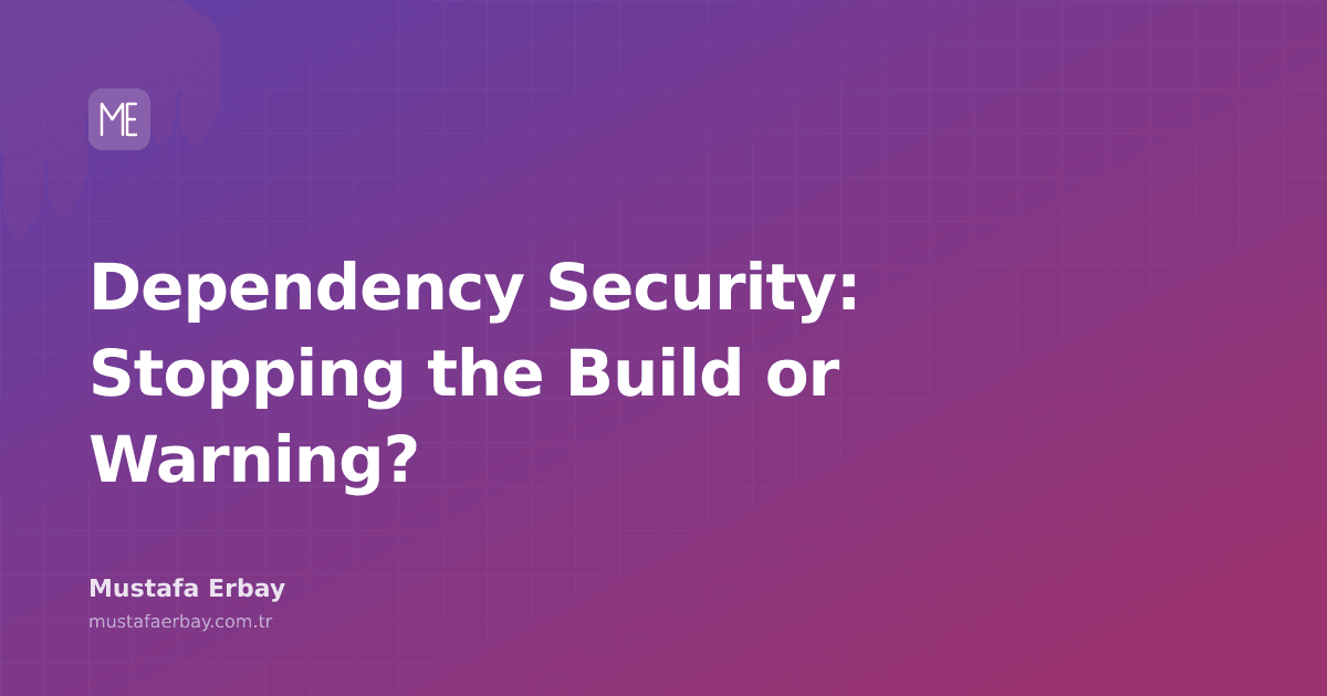 A CI/CD pipeline visual scanning software dependencies and either stopping the build process or issuing a warning.