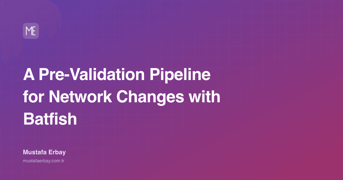 A Pre-Validation Pipeline for Network Changes with Batfish — cover image
