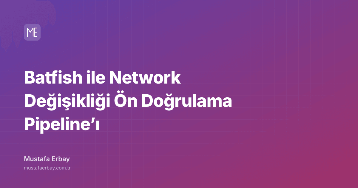 Batfish ile Network Değişikliği Ön Doğrulama Pipeline’ı — kapak görseli