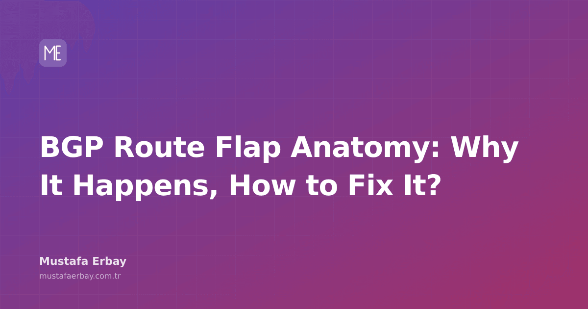 A technical diagram illustrating BGP route flap issues.