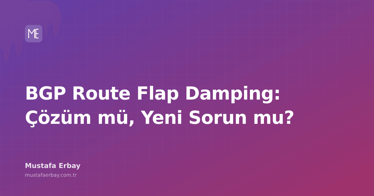 BGP route flap damping'i gösteren bir ağ diyagramı
