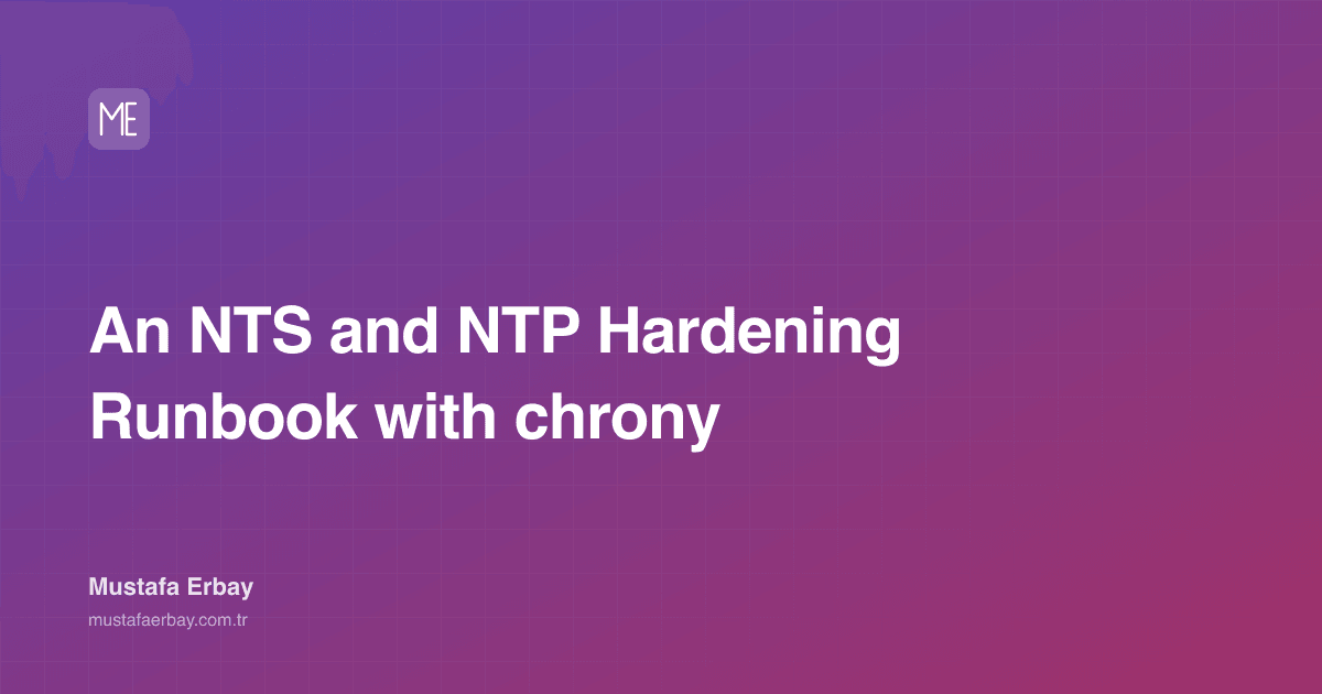 An NTS and NTP Hardening Runbook with chrony — cover image