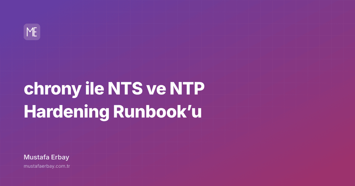 chrony ile NTS ve NTP Hardening Runbook’u — kapak görseli