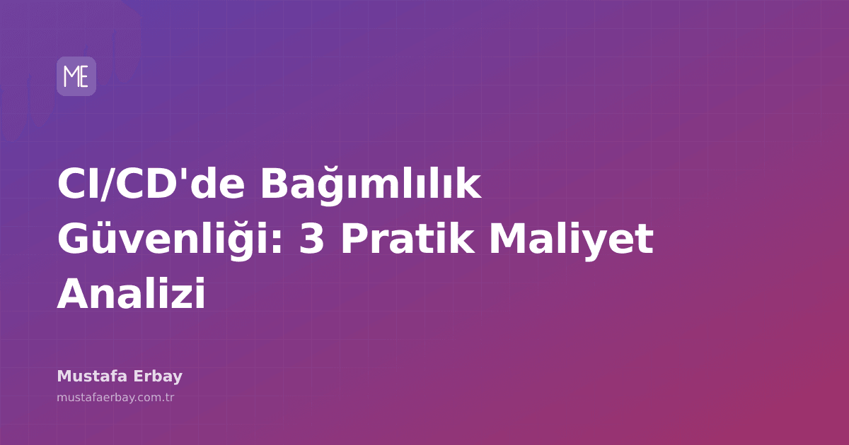 CI/CD pipeline'ında bağımlılık güvenliği ve maliyet analizi konulu blog yazısı