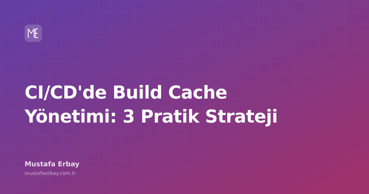 CI/CD pipeline'ında build cache yönetiminin önemini vurgulayan bir grafik