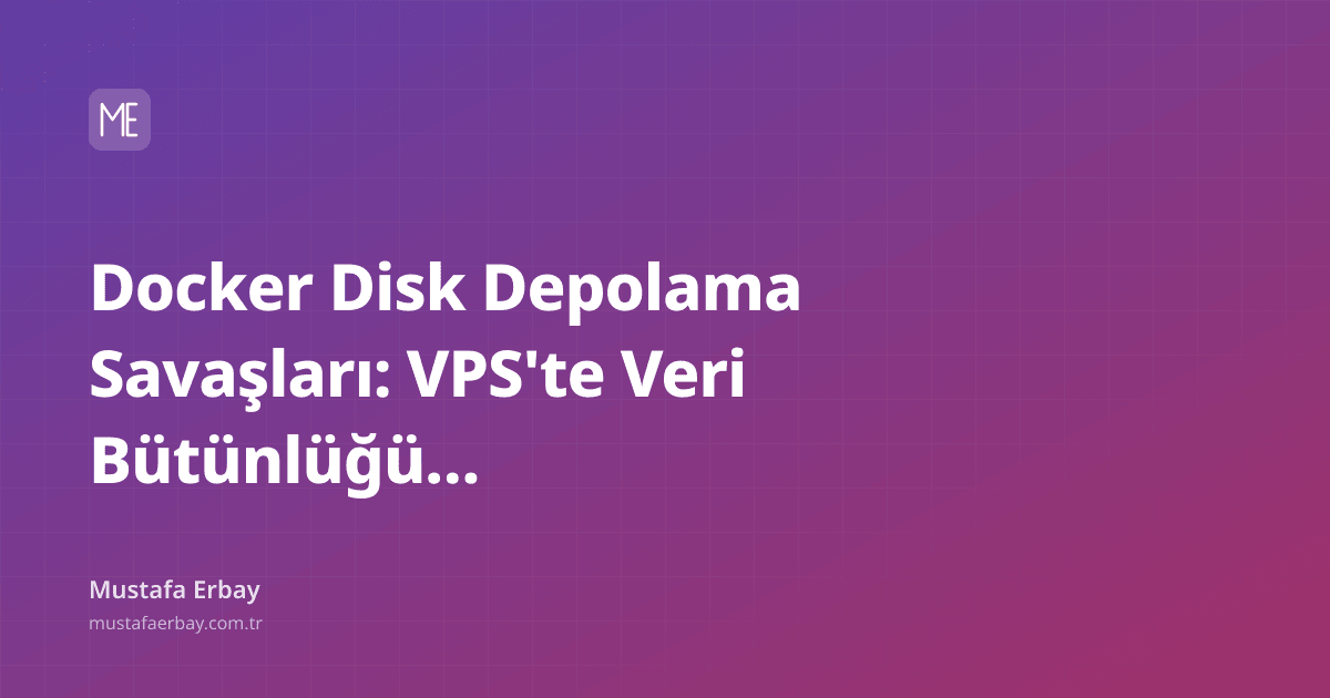 Docker konteynerleri ve disk kullanımını gösteren bir görsel, disk doluluğu ve veri bütünlüğü kavramlarını yansıtıyor.