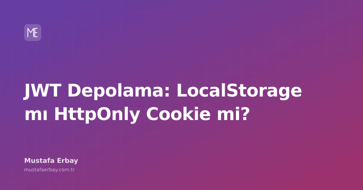 JWT token'larının LocalStorage ve HttpOnly Cookie'de saklanmasını karşılaştıran görsel.