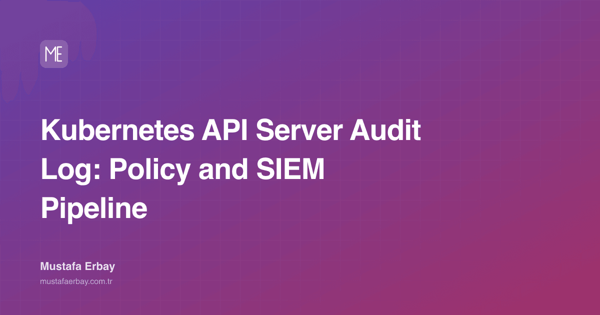 Kubernetes API Server Audit Log: Policy and SIEM Pipeline — cover image