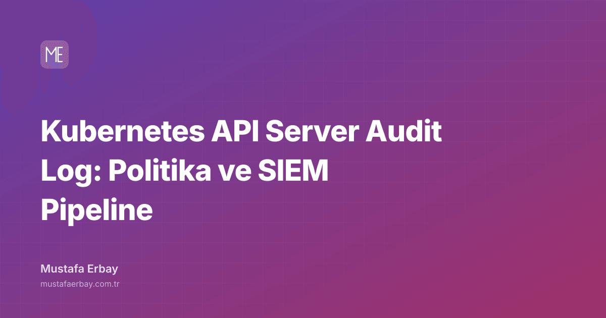 Kubernetes API Server Audit Log: Politika ve SIEM Pipeline — kapak görseli
