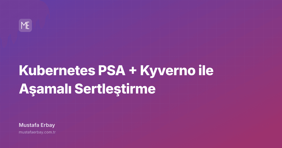 Kubernetes PSA + Kyverno ile Aşamalı Sertleştirme — kapak görseli