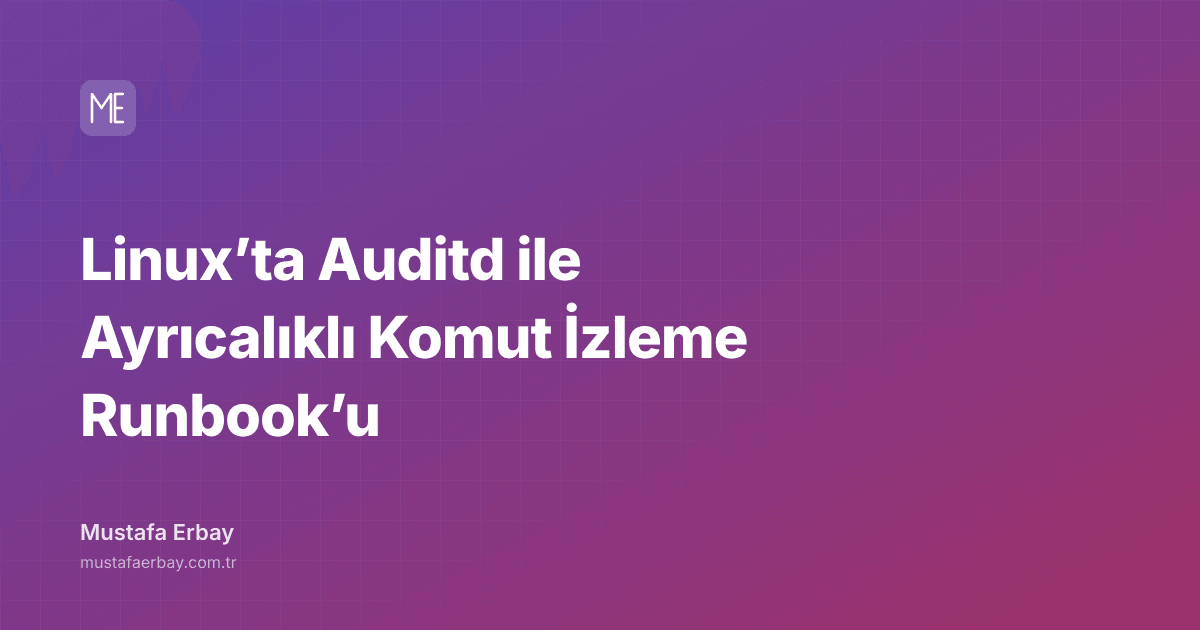Linux’ta Auditd ile Ayrıcalıklı Komut İzleme Runbook’u — kapak görseli