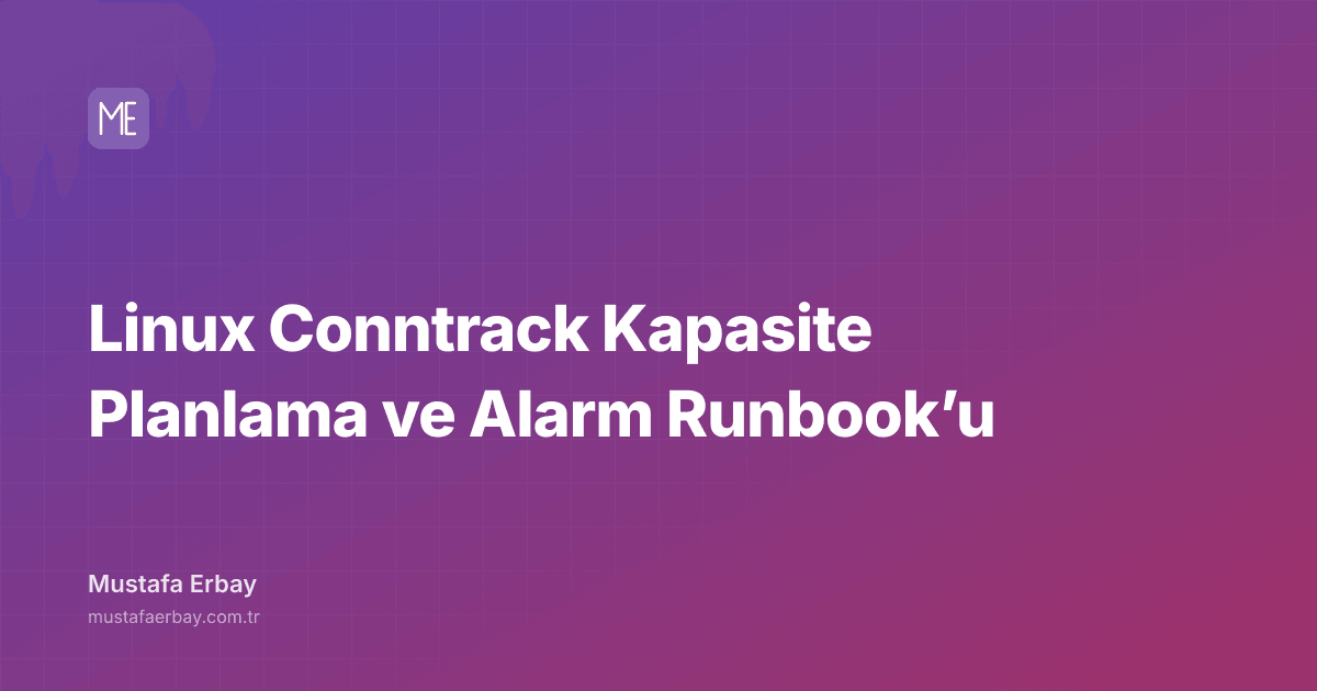 Linux Conntrack Kapasite Planlama ve Alarm Runbook’u — kapak görseli