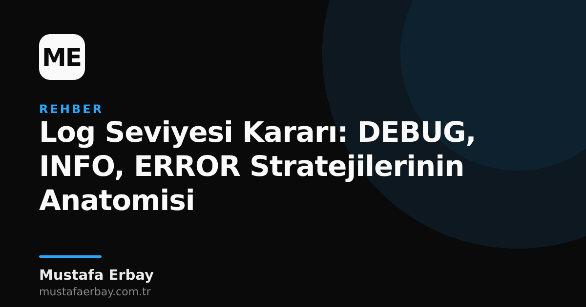 Farklı log seviyelerini (DEBUG, INFO, ERROR) gösteren ve bir sistemin çalışma akışını temsil eden diyagram.
