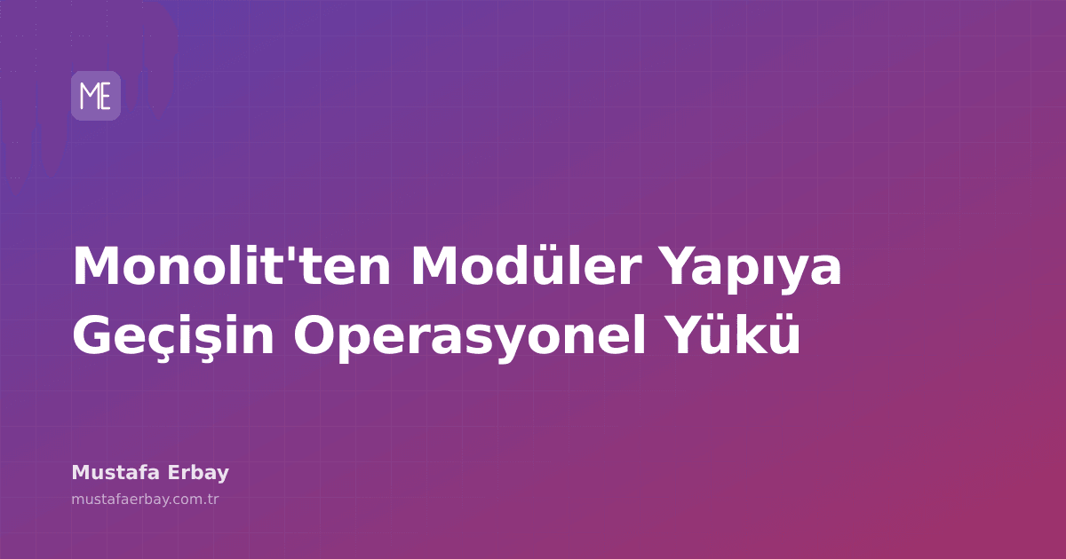 Monolitik bir yazılım yapısından modüler bir yapıya geçişin operasyonel zorluklarını anlatan bir diyagram