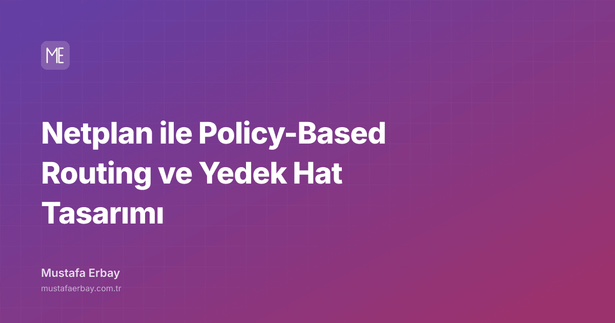 Netplan ile Policy-Based Routing ve Yedek Hat Tasarımı — kapak görseli