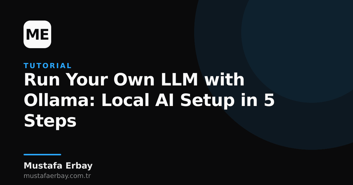 A visual representing local AI setup with the Ollama logo and lines of code.