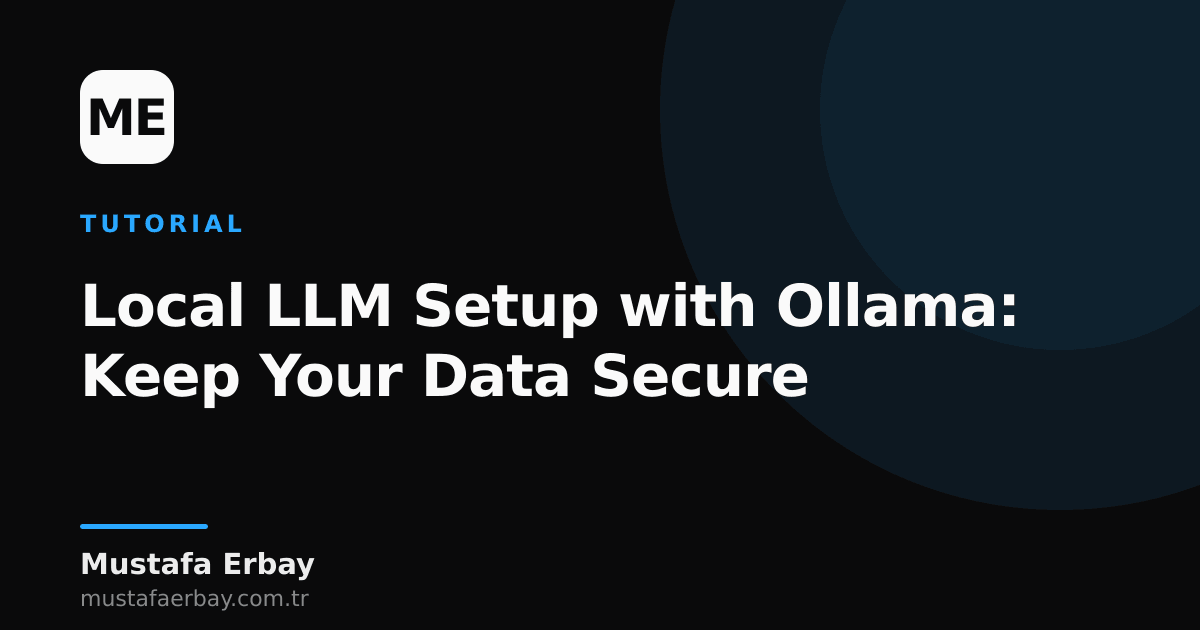Ollama interface and terminal output on a desktop computer screen, with a lock icon representing data security.