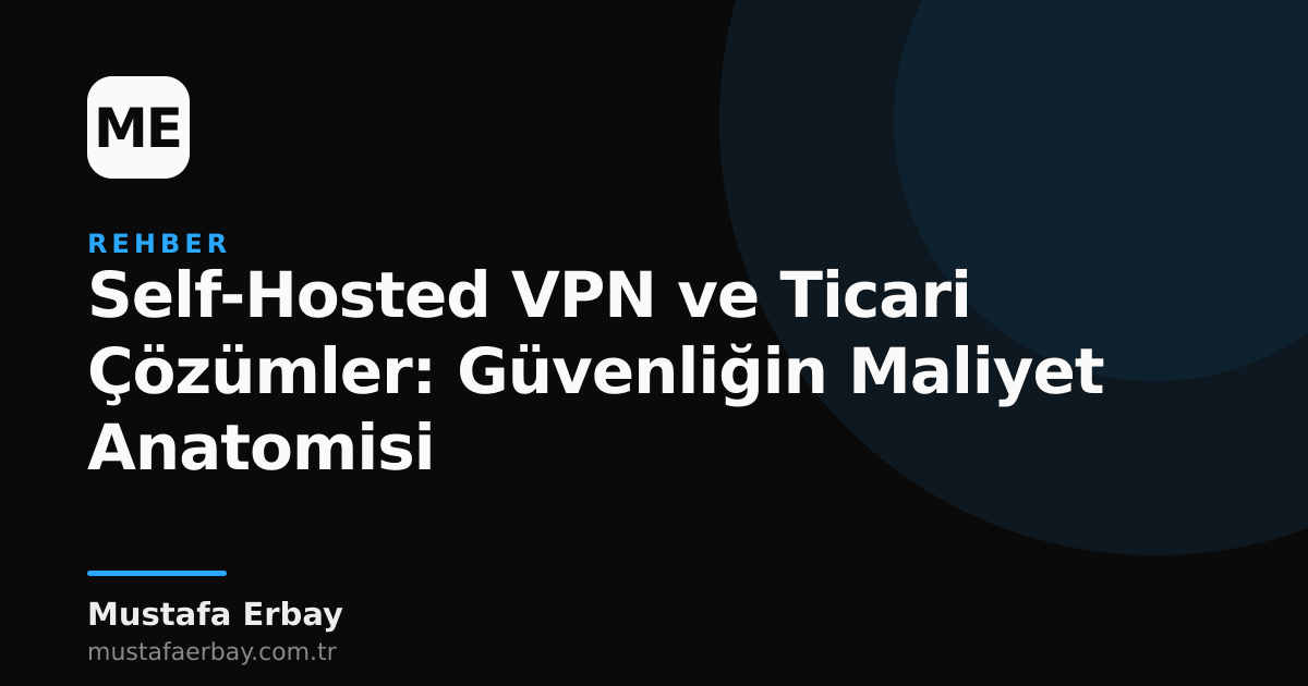 Self-hosted VPN sunucusu ve ticari bulut ağ geçitlerinin şematik karşılaştırması