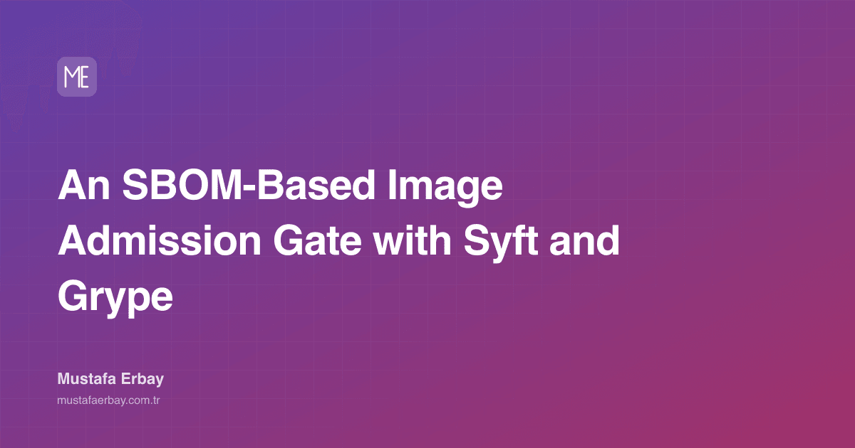 An SBOM-Based Image Admission Gate with Syft and Grype — cover image