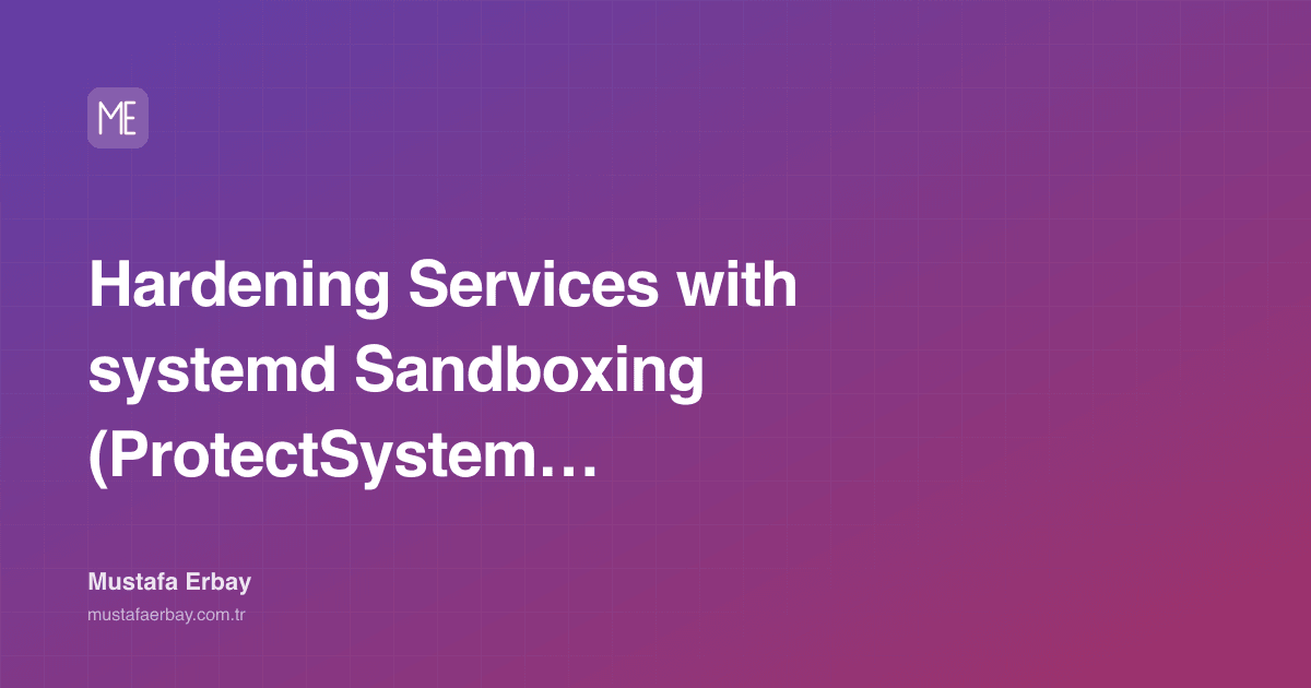 Hardening Services with systemd Sandboxing (ProtectSystem… — cover image