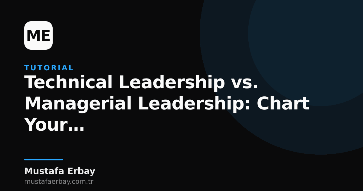 An illustration of a person standing at a crossroads, with two different paths marked as technical leadership and managerial leadership.