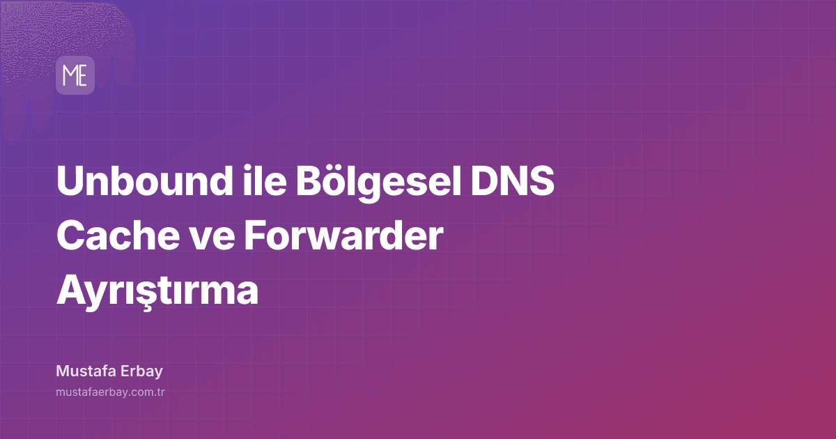 Unbound ile Bölgesel DNS Cache ve Forwarder Ayrıştırma — kapak görseli