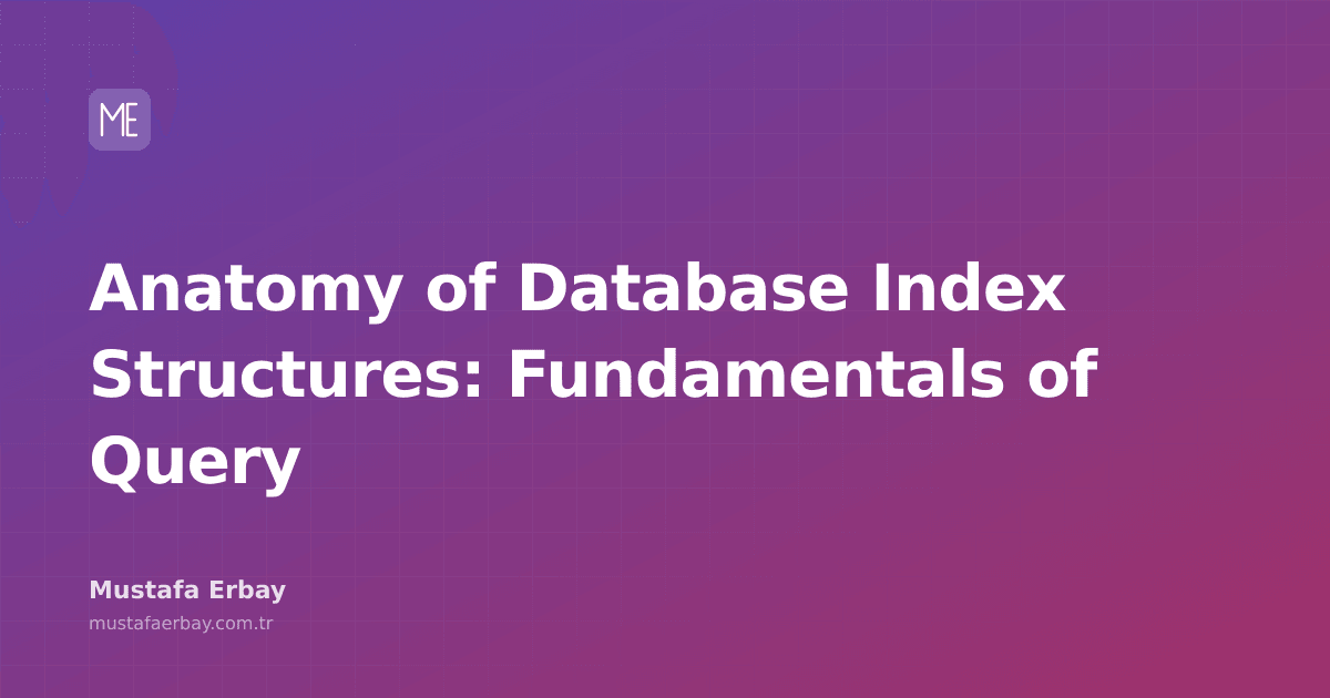 Diagram showing the anatomy of database index structures and fundamental concepts of query optimization.