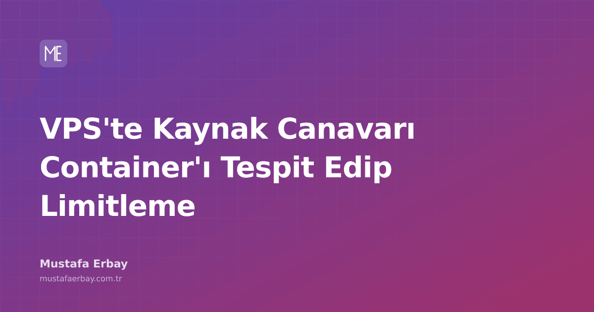 Bir bulut sunucusunda, CPU, RAM ve disk kullanımını gösteren grafiklerin olduğu bir ekran görüntüsü. Ortada Docker logosu ve kaynak tüketimini temsil eden bir ok bulunuyor.