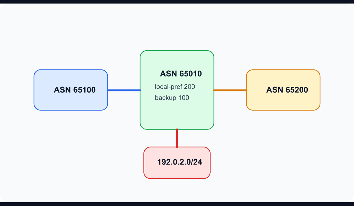 Çift router, FRRouting düğümü ve BGP yol değişimini gösteren teknik şema